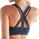 RUNNING GIRL Sports Bra for Women High Support, Criss-Cross Back Padded Strappy Sports Bras Yoga Bra with Removable Cups (Medium, 1-leopard Print)