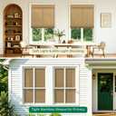 Allesin zen No Drill Cordless Bamboo Roman Shades, Light Filtering 36" W x 64" H, Brown