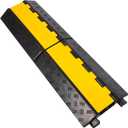 Rubber Cable Ramp Cord Cover Cable Protector Ramps Wire Hose Protective 2 Channel 22000Lbs Load Capacity Traffic Speed Bump for Asphalt Concrete Gravel Driveway Indoor Outdoor, 1 Pack