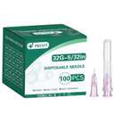 100Pack 32Ga 4mm(5/32inch) Needle Luer Lock Lab Dispensing Accessories for Measuring, Refilling Inks