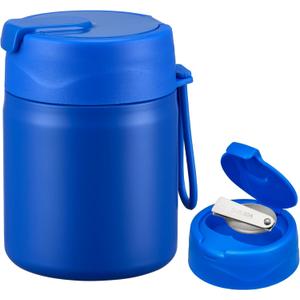 17oz Soup Thermo for Hot Food Kids,Insulated Food Jar with Spoon,Thermo Hot Food Lunch Container,Wide Mouth Leakproof Stainless Steel Lunch Box for School(Blue)