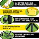 Baseball Soft Toss Machine with Rebound Net,Electric Motor Soft Toss Training System Hold Up 8 Balls,Height and Speed Adjustable Baseball Pitching Machine For Coaches,Professional | Included Carrybag