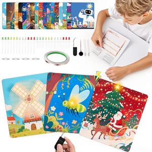 JoyCat Science Paper Circuit Kit for Kids Ages 8-12, STEM Toys with Glow Vibrate Spin Modes, Educational Electronics Kit with 18 Fun Theme for Boys & Girls, DIY Paper Card for Birthday Christmas Gift
