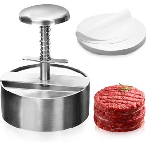 Hamburger Press Patty Maker,304 Stainless Steel Burger Press Patty Maker, Non-Stick Patty Maker for Beef, Hamburger Patties, Meat (4.5inch)