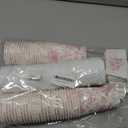 50Pcs Pink Floral Disposable Coffee Cups with Lids and Sleeves Pink White Chinoiserie Flower 12oz Hot Cold Paper Drinking Cup for Birthday Wedding Bridal Shower Party Supplies