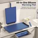 Warming Mat for Food Warmer Pad: Foldable Silicone Electric Warming Tray for Buffets Party - Fast Heating Portable Hot Plates for Countertop Kitchen Travel Home Outdoor Car Holiday Ideas (24 X 16 inch, Blue)