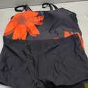 Urchics 2026 Women Two Piece Tankini Swimsuit Tummy Control Plus Size Long Torso Top and High Waisted Boyshorts Bathing Suits (XX-Large, Black Orange Sunflower)