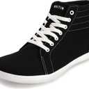 WHITIN Women's Wide High-Top Canvas Barefoot Sneakers | Minimalist Street-Ready Fit | Comfort-Forward Ankle Support, Size 38