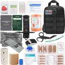 IFAK Trauma Kit with Tourniquet, 6-Inch Israeli Bandage, Splint, Tactical First Aid Kit for Car, Camping, Hiking and Travel with Molle Bag (Stellar Black)