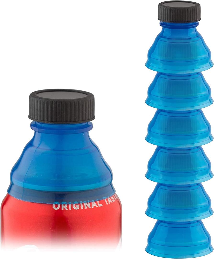 Reusable Soda Can Lids  6Pack SpillProof, SnapOn Covers for Freshness and Protection, Blue Can Toppers Set of 6