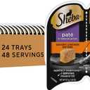 Sheba Perfect Portions Wet Cat Food Pate Savory Chicken Entree, 2.6 oz. Twin-Pack Trays, Cat Food Wet Recipe (24 Count, 48 Servings) (EXP 02/19/28)