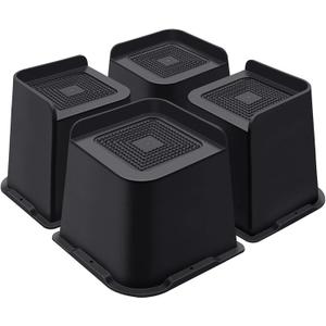 Bed Risers 5 Inch Heavy Duty, Furniture Risers for Bed Desk Table Sofa Couch Oversized Bed Lifts Risers, Support up to 5000 Lbs (4 Pack Black)