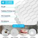 Art3d 10-Sheet Heavy-Duty Peel and Stick Backsplash, Self-Adhesive Vinyl Wall Tiles for Kitchen Countertop Bathroom, White