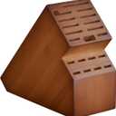 Knife Block Countertop Butcher's Knife Rack and Organizer 20 Slot Knife Holder Large Bamboo Knives Rack (Knife Not Included), Universal Knife Rack Strap (Brown)