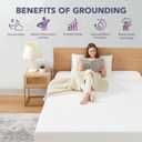 L'AGRATY Grounding Sheets Twin XL, Soft Fabric Mixed Sliver Fiber Fitted Sheets, Deep Pocket(12-16in) Grounding Mattress Cover with Cord Connected Earth(Twin XL,White)