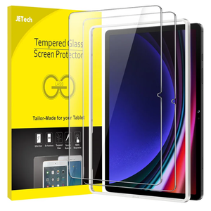 JETech Screen Protector for Samsung Galaxy Tab S9 11-Inch and Galaxy Tab S10 Lite / S10 FE / S9 FE 10.9-Inch, with Easy Installation Frame, Tempered Glass Film, HD Clear, 2-Pack