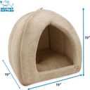 Best Pet Supplies Cat Bed for Indoor Cat, Domed Tent House with Removable Pillow, Covered Cat Cave for Small Dog, Puppies and All Breeds of Cats - Tan, 19 x 19 x H:19"