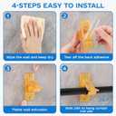 No Drill Curtain Rod Brackets, (10-Pack) Gold Self Adhesive Curtain Rod Holders Nail-Free No-Screw, Adjustable Hangers Hooks for Curtain Rods up to 1.18" Dia