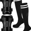 Hryrbay Kids Soccer Shin Guards and Socks Toddler Soccer Shin Pads Protective Defender Gear for Boys Girls Ages 3-15 Great for Training, Matches, Inspired by The World Cup, Medium