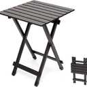 SUNNYFEEL Folding Camping Table - Lightweight Aluminum Portable Picnic Table, 18.5x18.5x24.5 Inch for Cooking, Beach, Hiking, Travel, Fishing, BBQ, Indoor Outdoor Small Foldable Camp Tables