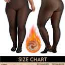 Eurzom 2 Pairs Plus Size Fleece Lined Tights Women Winter Thick Thermal Leggings Cozy Stretchy Pantyhose for Cold Weather (Black)