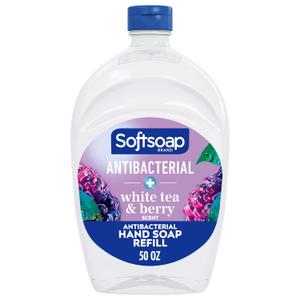 Softsoap Antibacterial Liquid Hand Soap Refill, White Tea & Berry Scented Hand Soap, 50 Ounce(Packaging May Vary) (50 Fl Oz (Pack of 1))