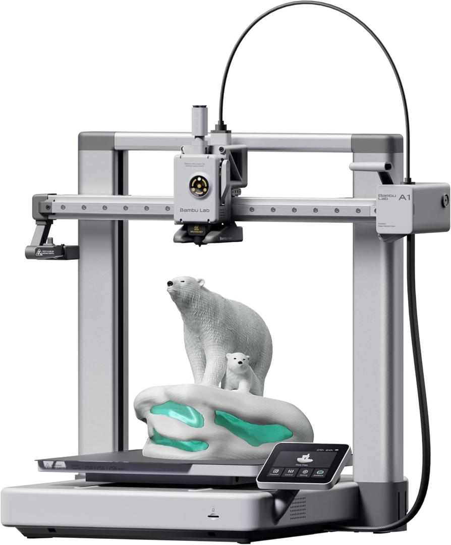 Bambu Lab A1 3D Printer, Ready-to-Use FDM 3D Printer for Beginners and Kids
Beginner-Friendly Ecosystem with MakerWorld Model Library,Full-Auto Calibration & Active Flow Rate Compensation, ≤48 dB Quiet