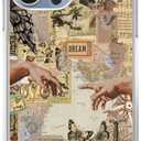 Retro Vintage Newspaper Collage Phone Case for iPhone 13 Pro Max, Aesthetic Beige Moths Eiffel Tower Case for Teens Women Men, Trendy TPU Bumper Cover for iPhone 13 Pro Max