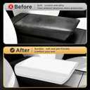 for Tesla Model Y Juniper(2025-2026) & Model 3(2024-2026) Leather Center Console Cover [Soft Touch & Match Seat Color] Armrest Cover for Tesla Model 3 & Model Y Juniper Accessories White