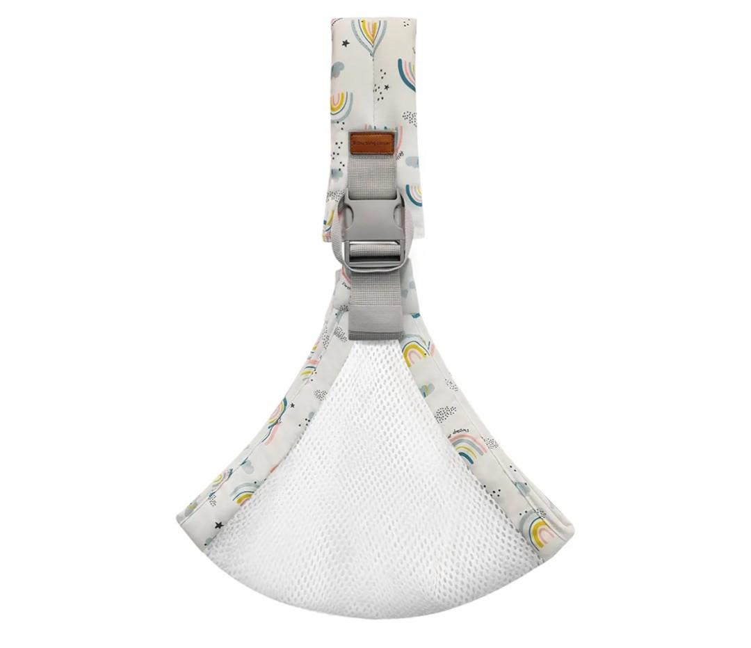 Marrlly Baby Sling Carrier Newborn to Toddler Adjustable One-Shoulder Design with Safety Buckle, Soft & Lightweight Sling Baby Carrier 10-30 lbs(Mesh,Rainbow)