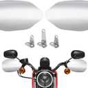 Benlari Stainless Steel Handguards, Larger Hand Guards Fit for Harley Sportster Touring Street Glide Road King Electra Glide 2007-2023 Fit for Hydraulic Clutch & Cable Clutch Style, Chrome