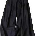 RoseSeek Women's Wide Leg Palazzo Pants Mid Rise Work Dress Pants Casual Long Trousers (Black, S)