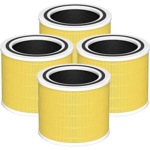 Core 200S Pet Care Replacement Filter Compatible with LEVOIT Core 200S and Core 200S-P Smart WiFi Air Purifier, 3-in-1 Grade Main Filter, Core 200S-RF-PA, Yellow, 4 Pack
