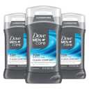 3 x Dove Men+Care Deodorant Stick Aluminum-free formula with 48-Hour Protection Clean Comfort Deodorant for men with Vitamin E and Triple Action Moisturizer, 3 Ounce (Pack of 1)