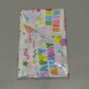 Oudain 3 Pcs Happy Birthday Tablecloth Decorations 84 Inch Plastic Disposable Round Table Covers Waterproof Colorful Balloons Confetti Tablecloth for Women Birthday Party Supplies Baby Shower(White)