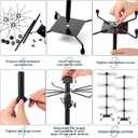 BBTO 2 Pcs Rotating Display Stand Jewelry Display Rack with Hooks Metal Earrings Stand for Vendors Necklace Bracelet Selling(Black,37.4 x 15.8 Inch)
