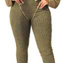 DINGANG Fall Outfits for Women's Sexy One Piece Jumpsuits Lantern Long Sleeve Bodycon Ribbed Romper (Medium, Green)