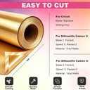 Gold Permanent Vinyl, Gold Vinyl for Cricut Cutting Machine, 12" x 40 FT Gold Adhesive Vinyl Roll for Cricut, Silhouette Cameo Vinyl Cutter, Craft, Sign, Wall Sticker (Matte Gold)