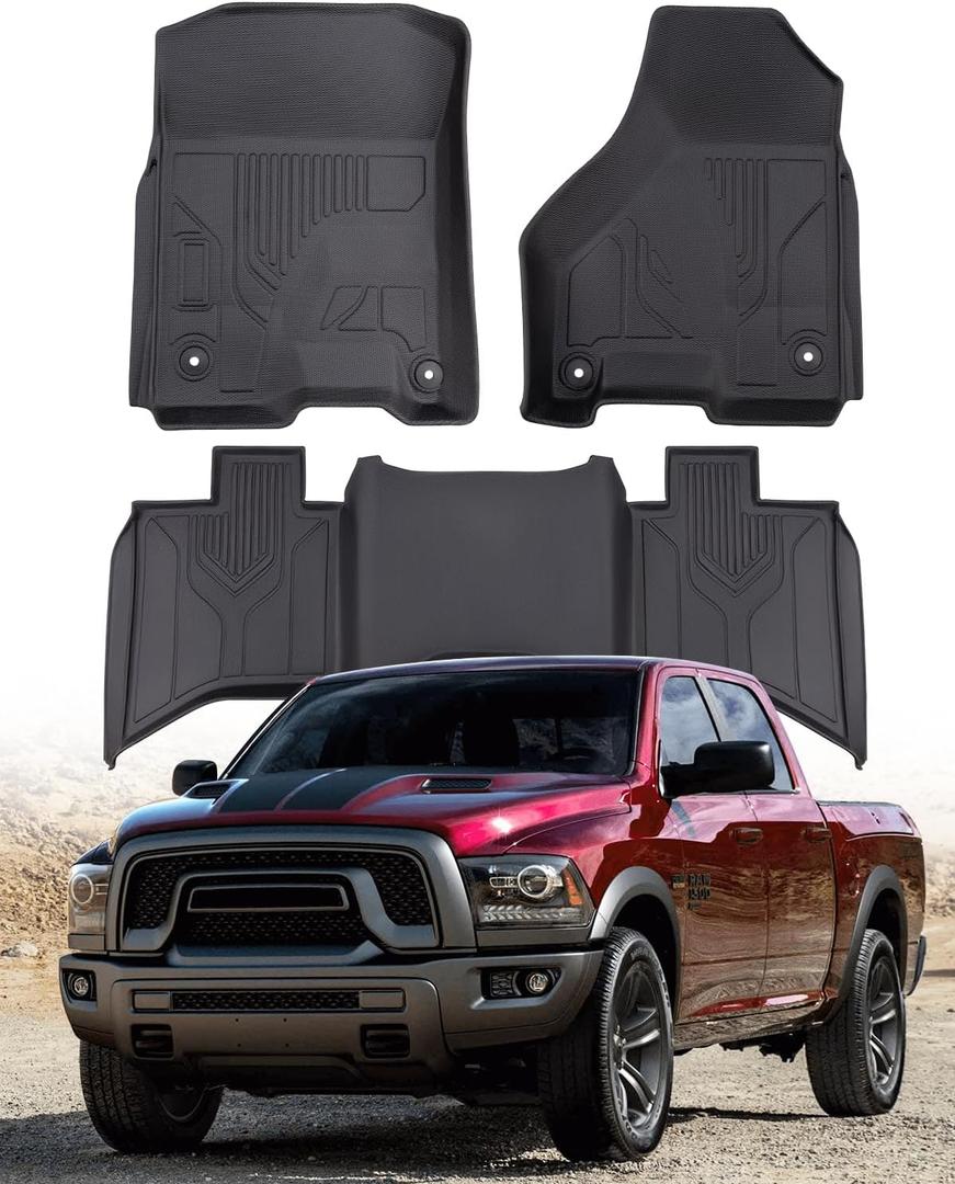 Floor Mats for Dodge Ram 1500 Classic 2024 2023 2022 2021 2020 2019 Dodge Ram 1500/2500/3500 2018 2017 2016 2015 2014 2013,All Weather Protection Custom Fit Floor Mat for Dodge Ram Accessories
