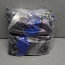 weesire Blue and Grey Blackout Curtains Modern Striped Decorative 100% Light Blocking Darkening Grommet Blue Curtain for Living Room Villa, Bedroom Gray and Blue 2 Panels Set, 52x63 Inches