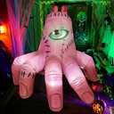 COMIN 6 FT Halloween Inflatables Hand Outdoor Decorations Blow Up Yard Scary Giant with Built-in LEDs for Indoor Party Garden Lawn Decor