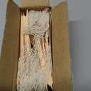 100 Large Manila Paper Tags with String Attached - # 8, 6 1/4" x 3 1/8" - Shipping Tags with String for Labeling, Blank Hang Labels with Ties