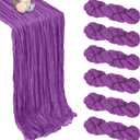 6 Pack Purple Cheesecloth Table Runner 10ft Boho Gauze Fabric Cheese Cloth Table Runner 35 x 120 Inch Rustic Sheer Runner for Holiday Baby Shower Home Dcor Party Wedding Decoration