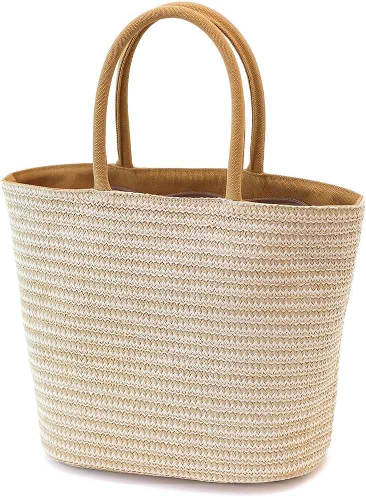 Handmade Straw Tote Bag for Women (Dc-yellow)