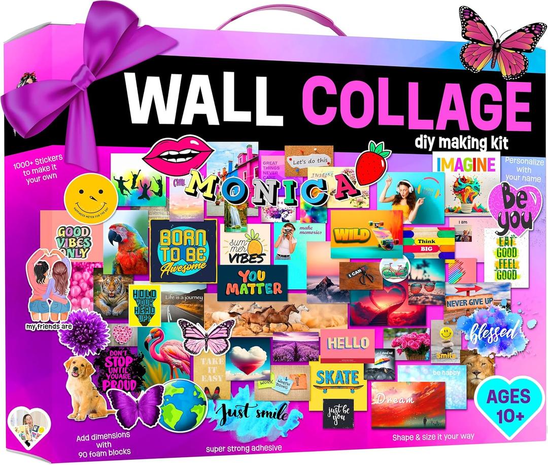 Wall Collage Kit for Teen & Tween Girls - Teenage Girl Room Decor 10 11 12 13 14 15 16 Year Old Girl Gifts  1000+ Piece DIY Crafts Kit 10-16 Years - Birthday Gifts for Teen Girls Trendy Stuff Ideas