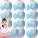 MiniInflat 12 Pcs 16 Inch Inflatable Beach Balls Bulk Jumbo Pastel Inflatable Decorated Ball with Macaron Color PVC Party Ornaments for Summer Birthday Party Decoration