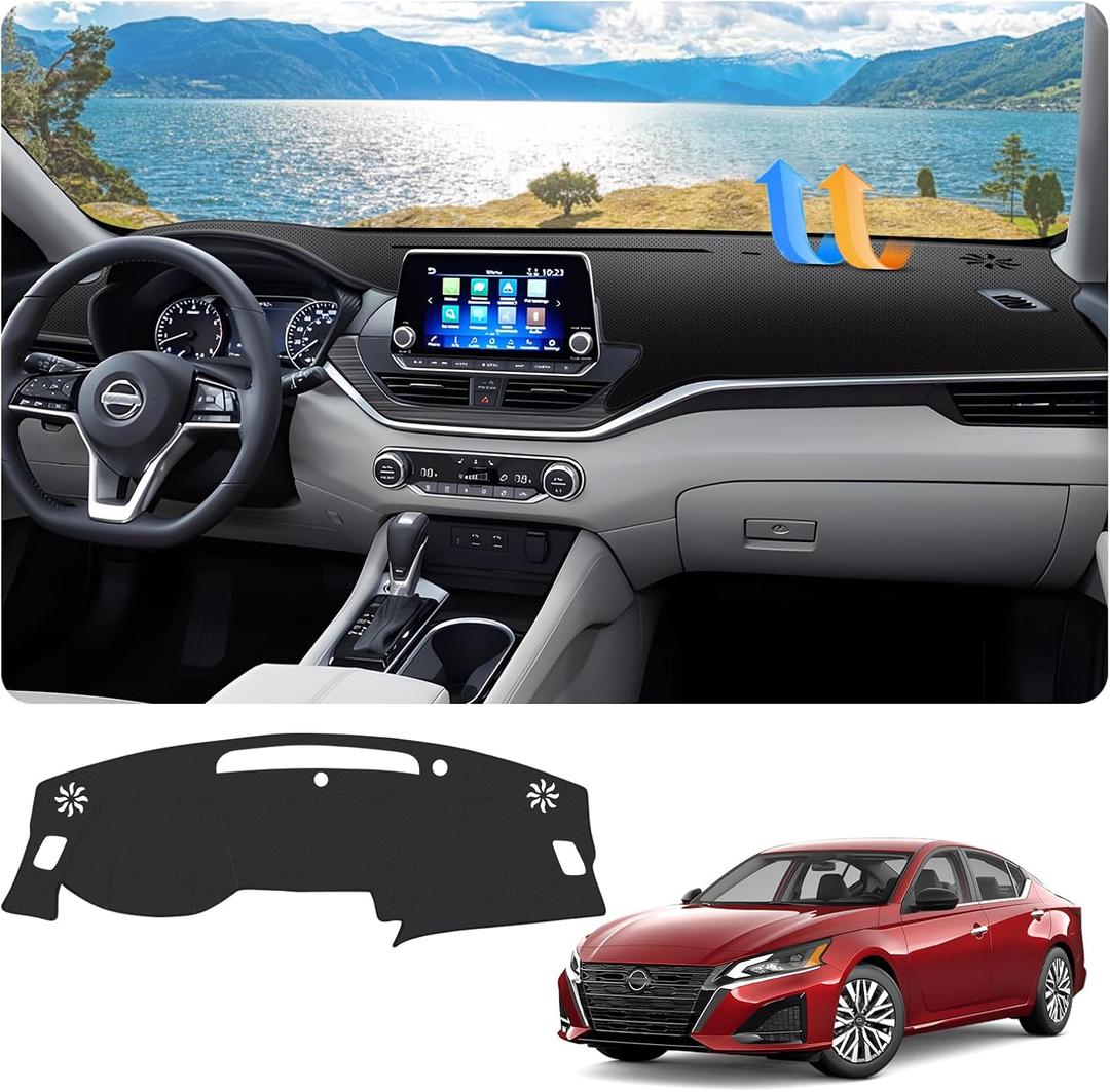 FIILINES Dash Cover for 2019-2026 Nissan Altima, Dashboard Mat Accessories Dash Cover Sunshade Nonslip Mesh Protector No Glare Black