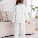 Veseacky 100% Cotton Soft PJs for Big Girls Boys Classic Children's Pajamas White 13-14Y