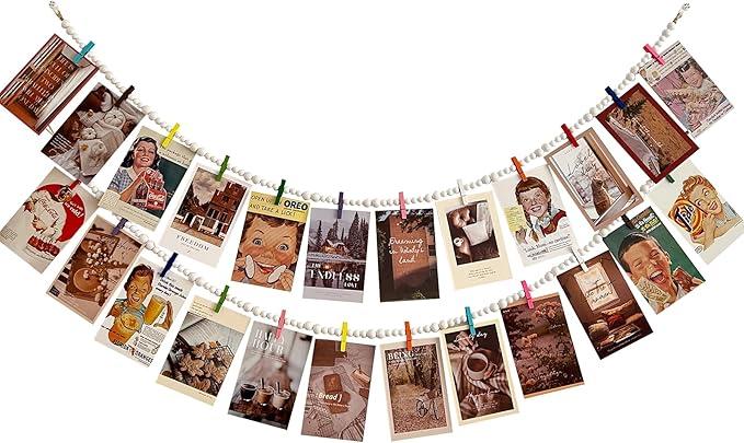 2Pcs Beaded White Strings for Hanging Photos