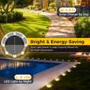 6 Pack Solar Ground Lights Outdoor, 8 LED Mini Flat Solar Disk Lights, IP65 Waterproof Anti-Rust Disc Light, Landscape Lighting for Garden Pathway Yard Walkway Driveway Lawn,Warm White